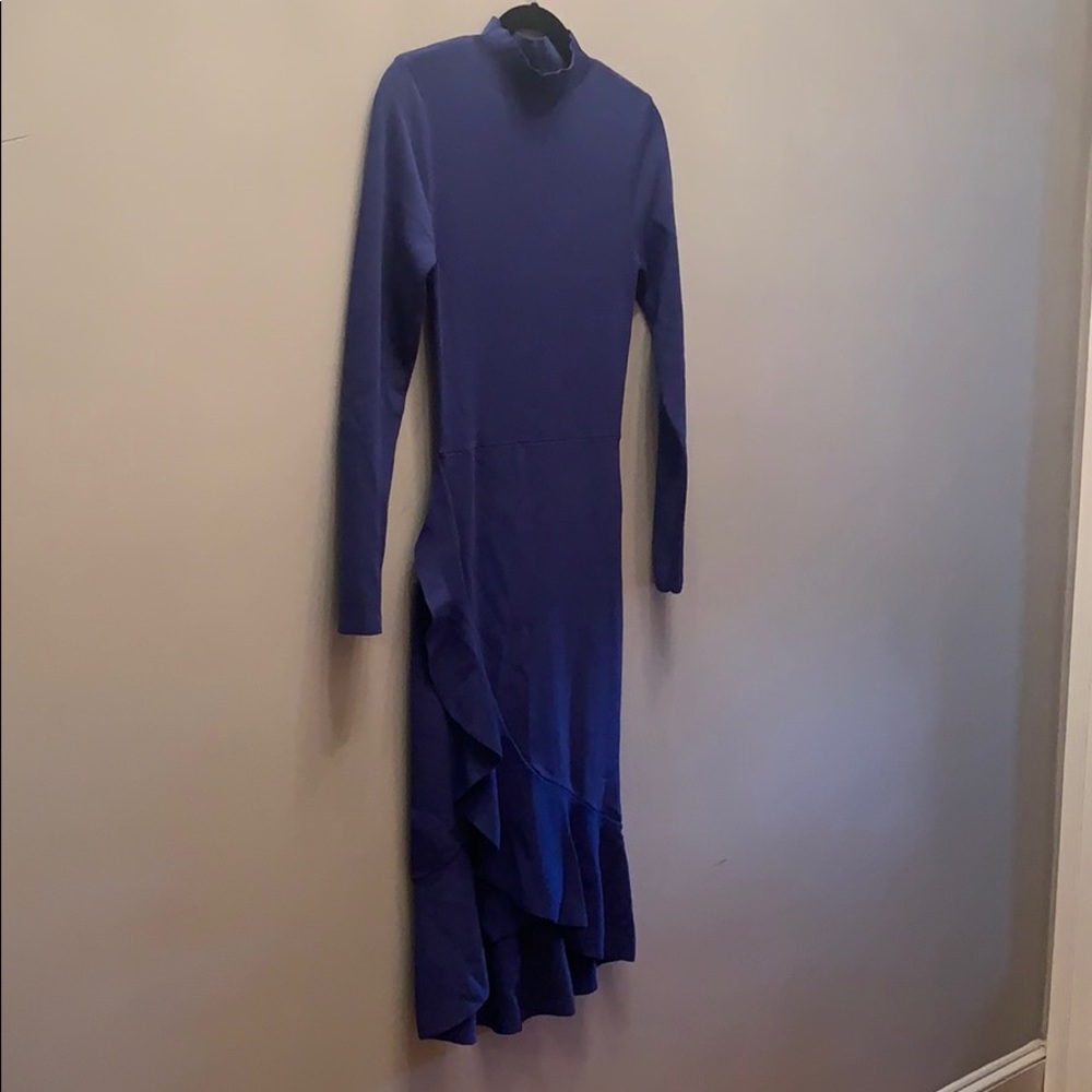 Y.A.S. Bodycon sweater dress with ruffle detail